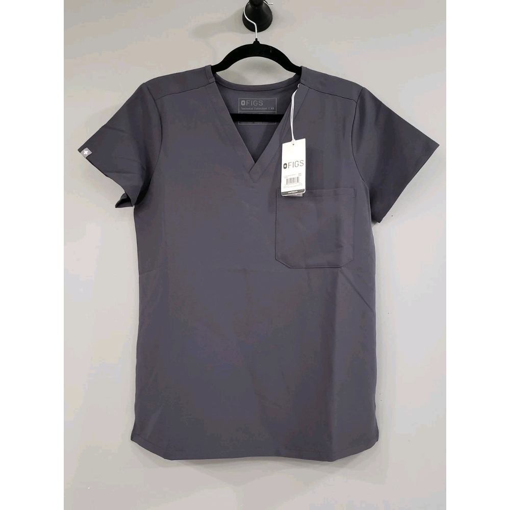 NEW‎ Figs Catarina Scrub Top Womens XS Nurse Doctor Medical Hospital GRAY